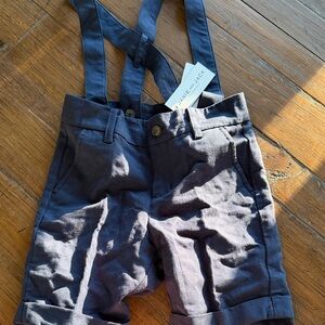 Janie and Jack Dark Blue Kids Overall shorts